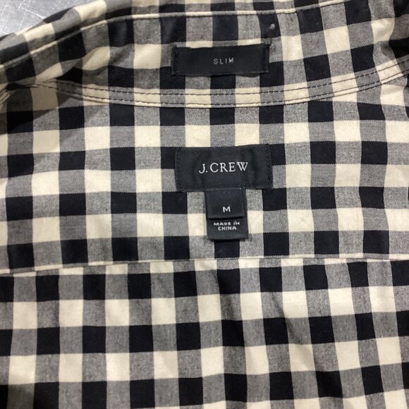 J.Crew Slim Fit Black  & Cream Gingham Button-Down Shirt - Picture 2 of 4